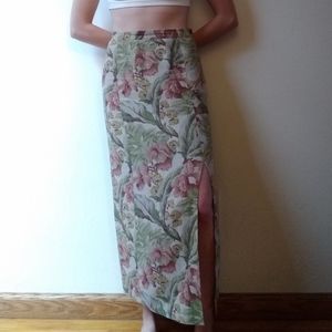 Vintage 90's GAP Floral Linen Maxi Skirt